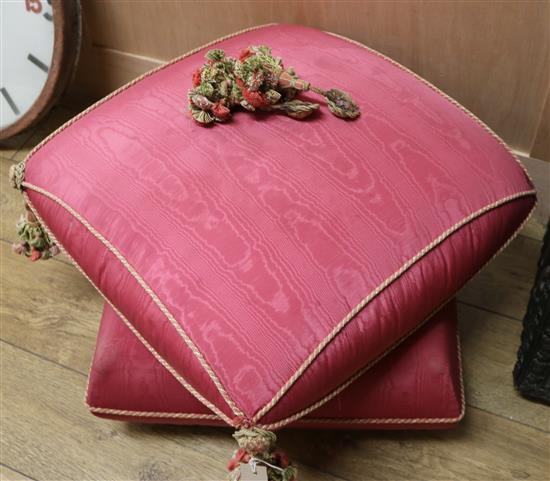 An upholstered stool, W.80cm